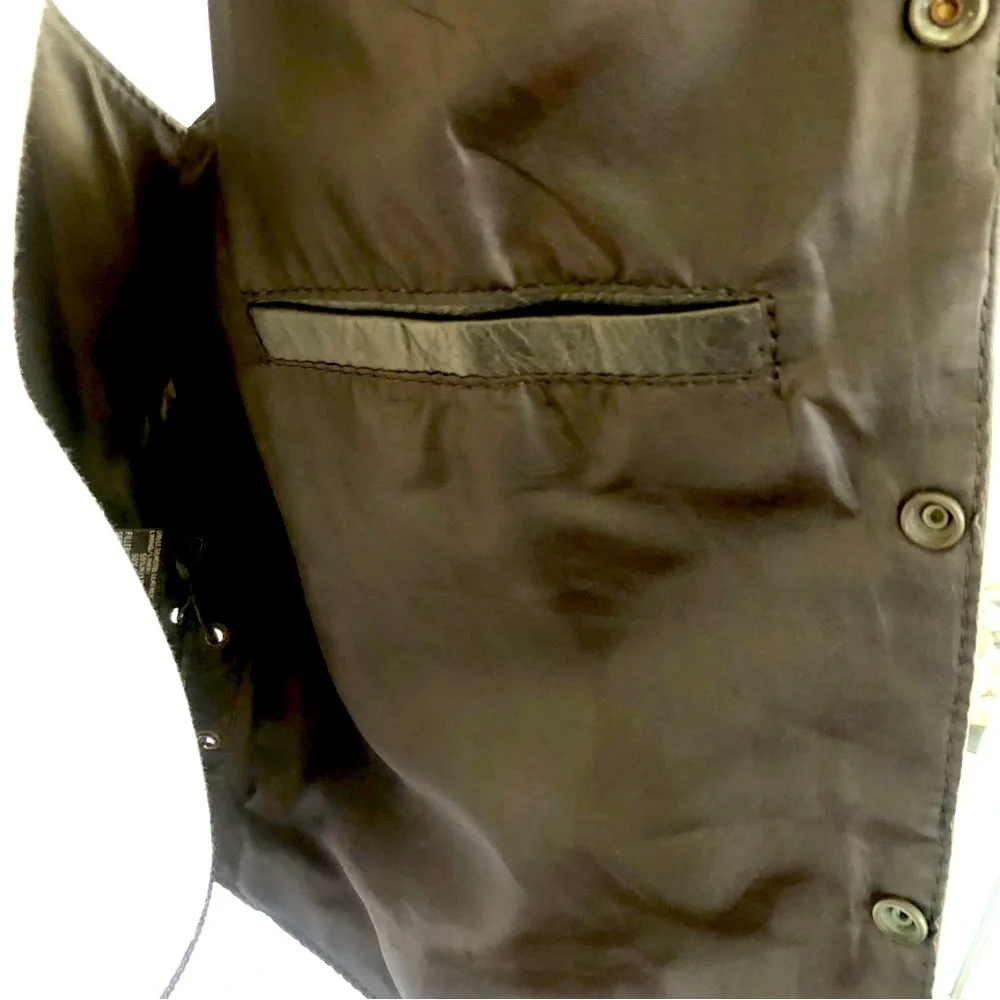 🌾 Vintage Fringe Leather‎ Vest with Chain Extensions